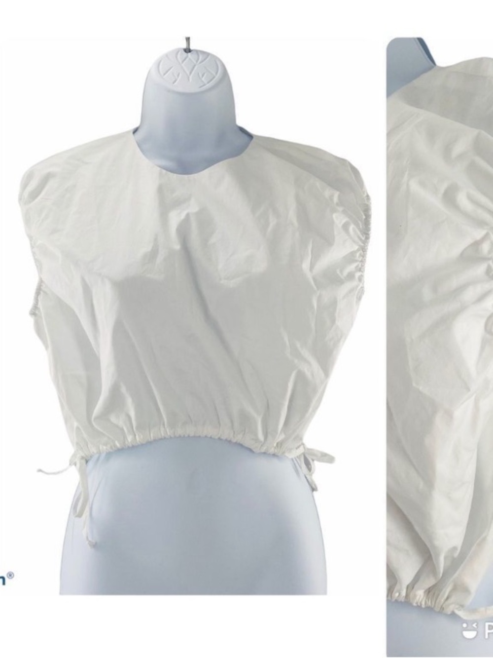 ZARA White Cap Sleeve Crop Top Blouse